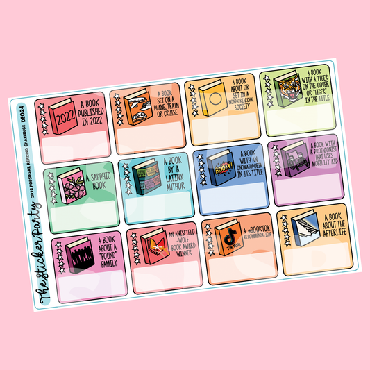 2022 Pop Sugar Reading Challenge Planner Stickers