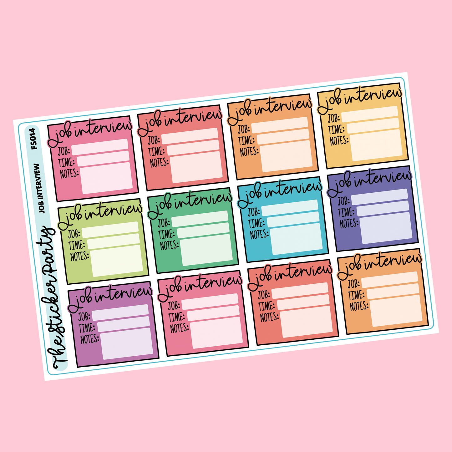 Job Interview Planner Stickers