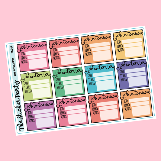 Job Interview Planner Stickers