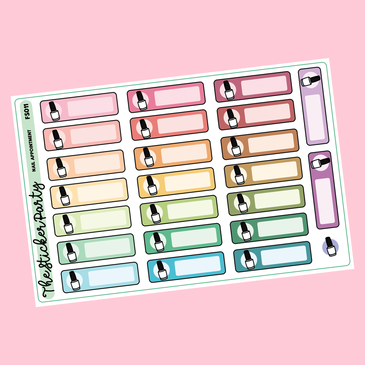  Nails Planner Appointment / 54 Fun Vinyl Stickers (1/2”) /  Manicure Salon Day/Beauty Self Care Me Time/Essential Productivity Life  Planner Stickers/Bullet Bujo Journal (Matte Vinyl, 1 Sheet) : Handmade  Products