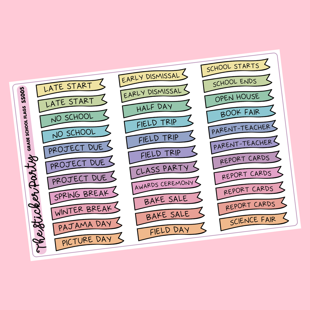 No School + Early Dismissal Printable Planner Stickers