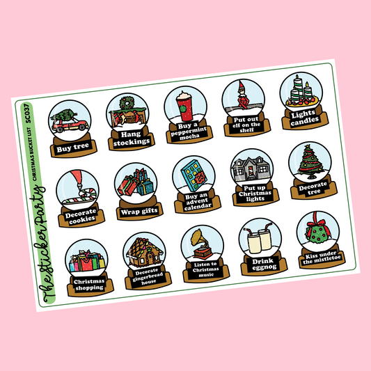 Christmas Bucket List Planner Stickers