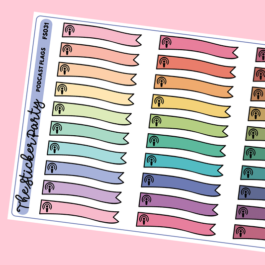 Podcast Flag Planner Stickers Podcast Planner Stickers