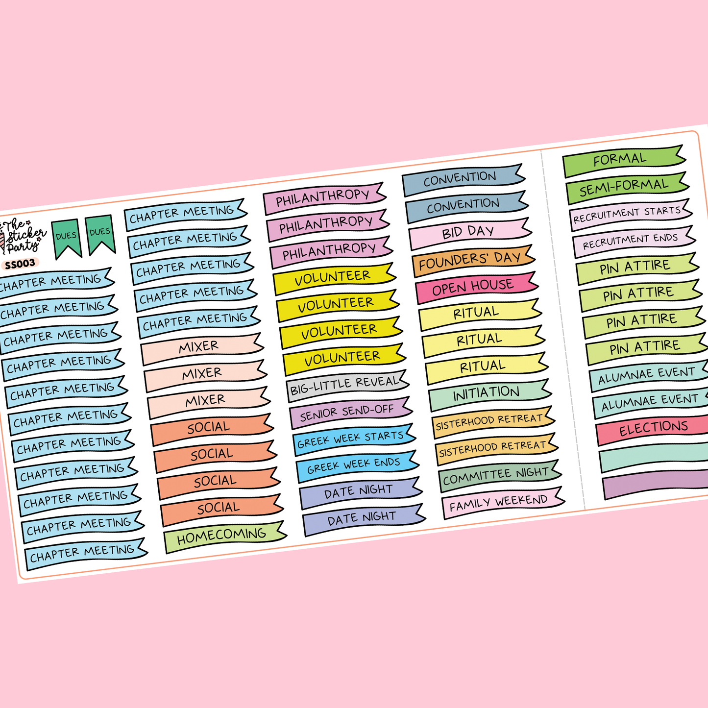 Sorority Planner Stickers