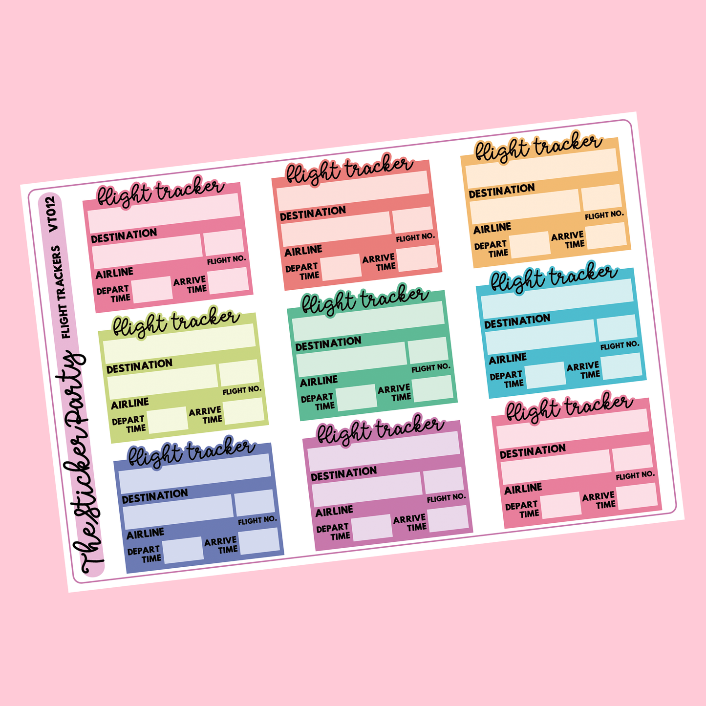 Flight Tracker Planner Stickers