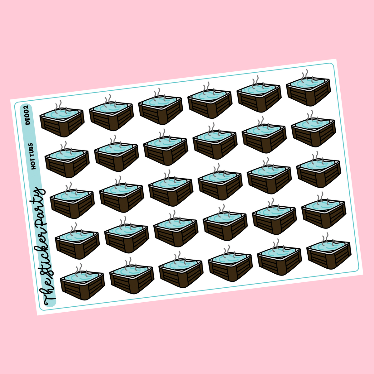 Hot Tub Planner Stickers The Sticker Party