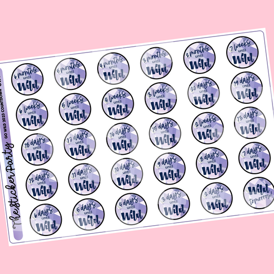 Go Wild 2023 Countdown Sticker Sheet | Washington D.C.