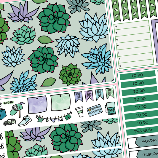Succulent Weekly Kit in Standard Vertical Sizing