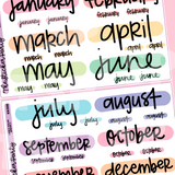 Katie K Plans Collab RAINBOW MONTHS Planner Stickers