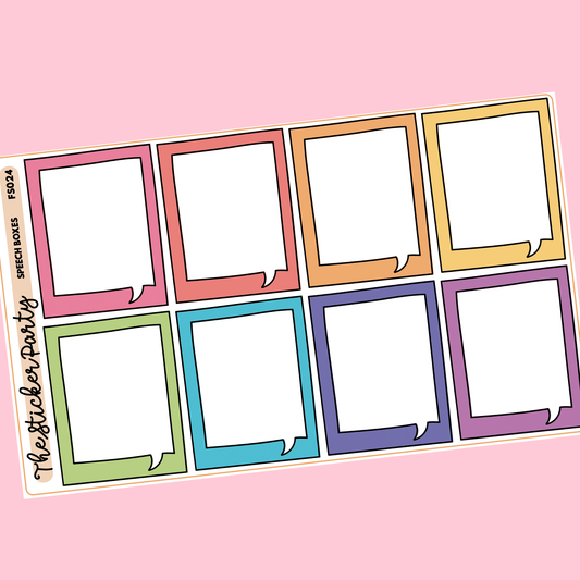 Speech Bubble Boxes Planner Stickers