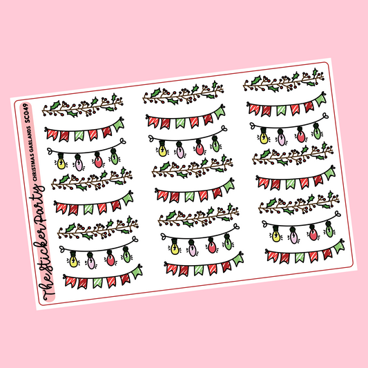 Christmas Garland Planner Stickers