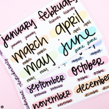Katie K Plans Collab RAINBOW MONTHS Planner Stickers