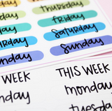 Katie K Plans Collab RAINBOW WEEKDAYS Planner Stickers