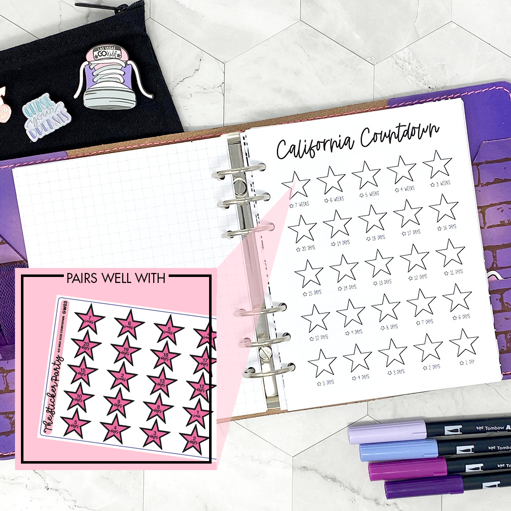 Go Wild 2022 Countdown Sticker Sheet | Go Wild 2022 Planaheim GW 2022