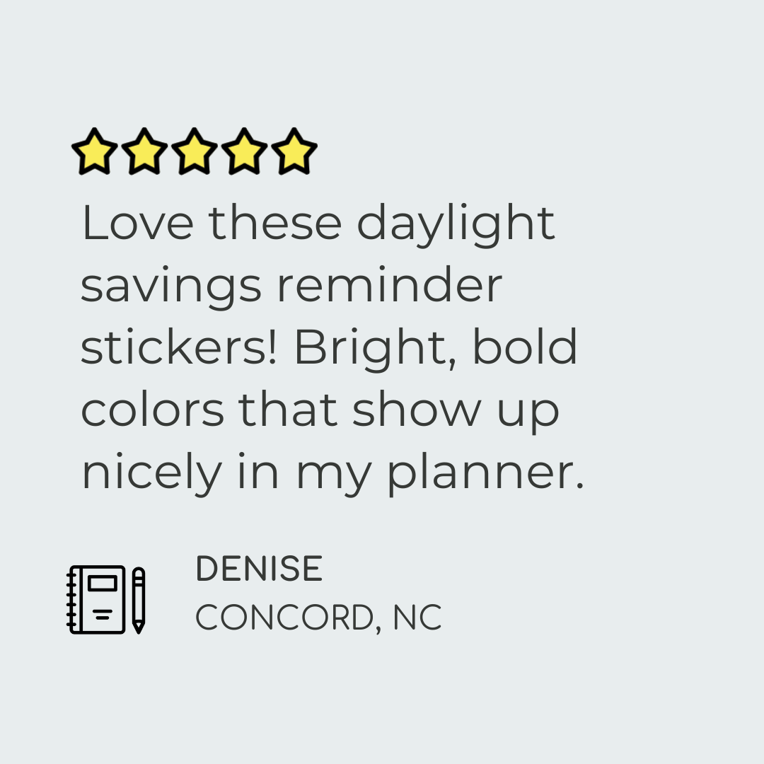 Daylight Savings Planner Stickers