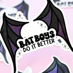 Bat Boys Glitter Die Cut Sticker