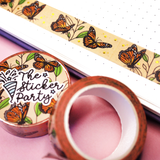 Orange Butterfly Gold Foiled Washi Tape