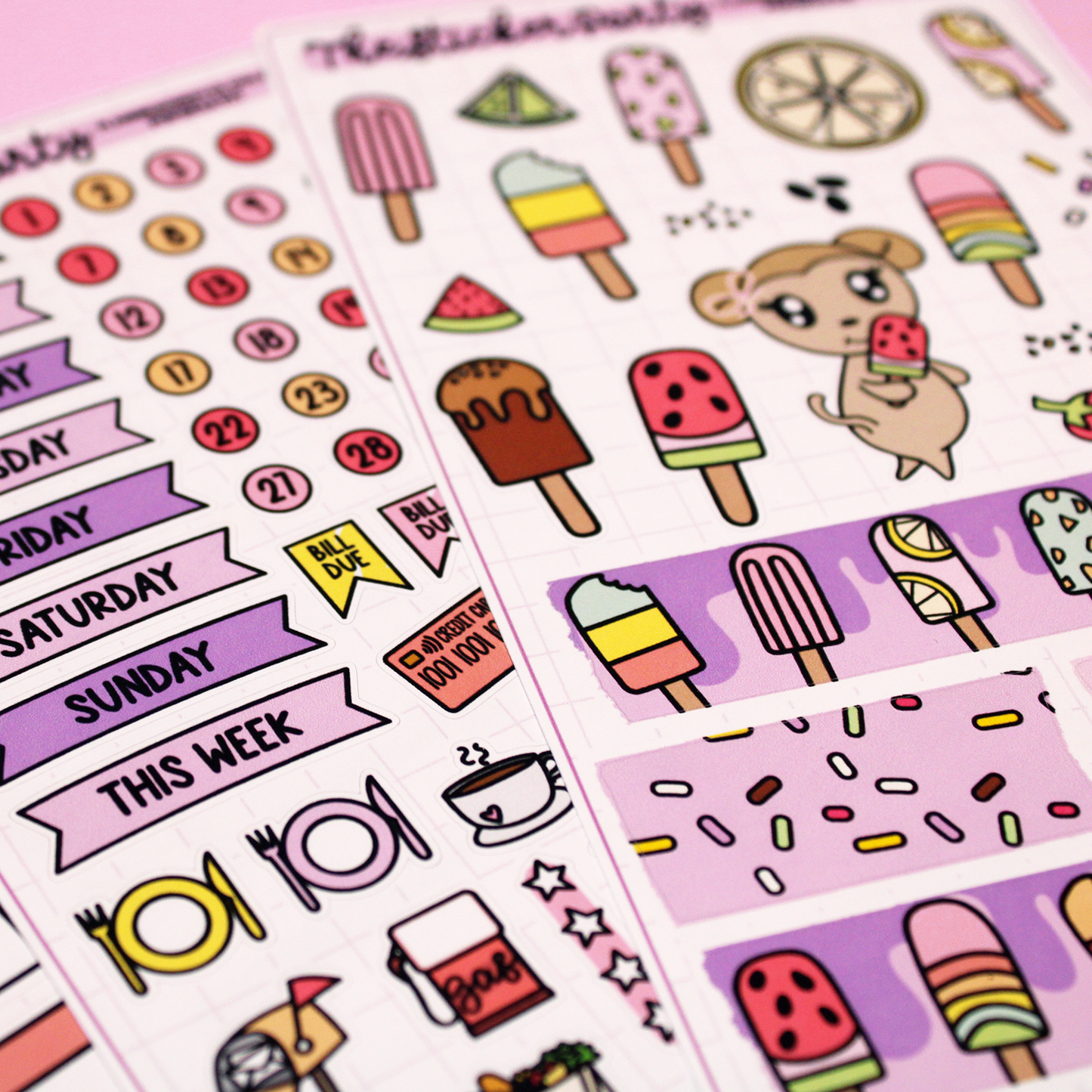 Popsicles Weekly Sticker Kit | Plannermonkeyco Collab