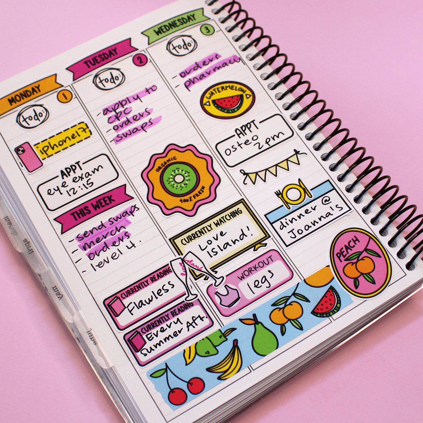 Fruit Stickers Weekly Sticker Kit