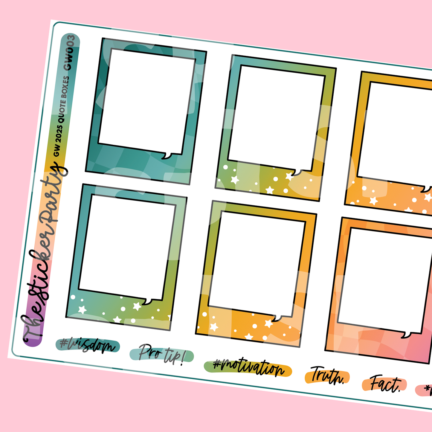 GO Wild 2025 QUOTE BOXES Sticker Sheet