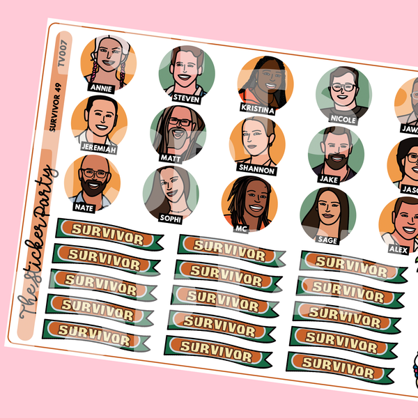 S*rvivor Season 49 Planner Stickers