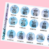 SGS 2023 Countdown Sticker Sheet | SugaryGalShop Conference 2023 Orlando