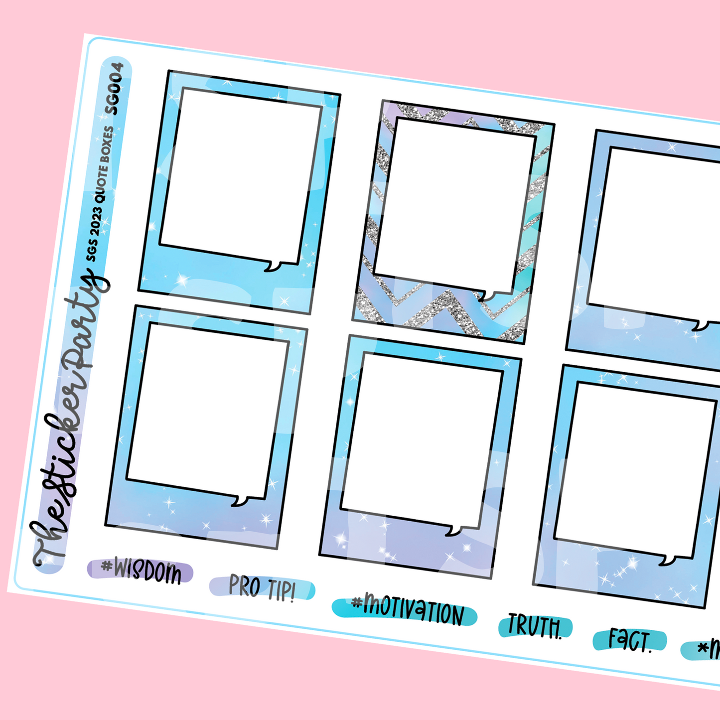 SGS 2023 Quote Box Sticker Sheet | SugaryGalShop Conference 2023 Orlando