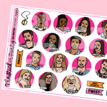 BBUS Season 26 Cast Doodles TV Show Planner Stickers #BB26