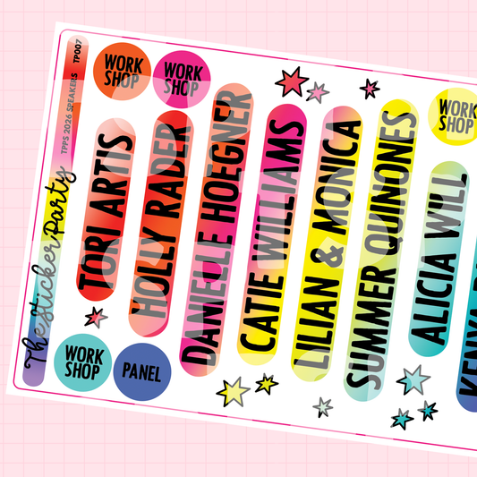 TPPS 2026 SPEAKERS Sticker Sheet | The Planner Party Summit