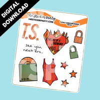 DIGITAL PNG TLOASG Announcement Planner Stickers | Ta*lor Sw*ft