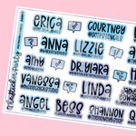 SGS 2023 Featured Guests Sticker Sheet | Sugarygalshop Conference 2023 Orlando