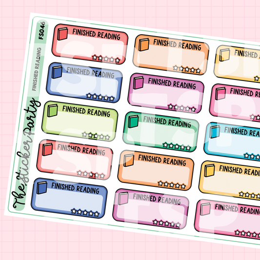 Finished Reading Planner Stickers | Book Tracker & Reading Log Stickers for Planners