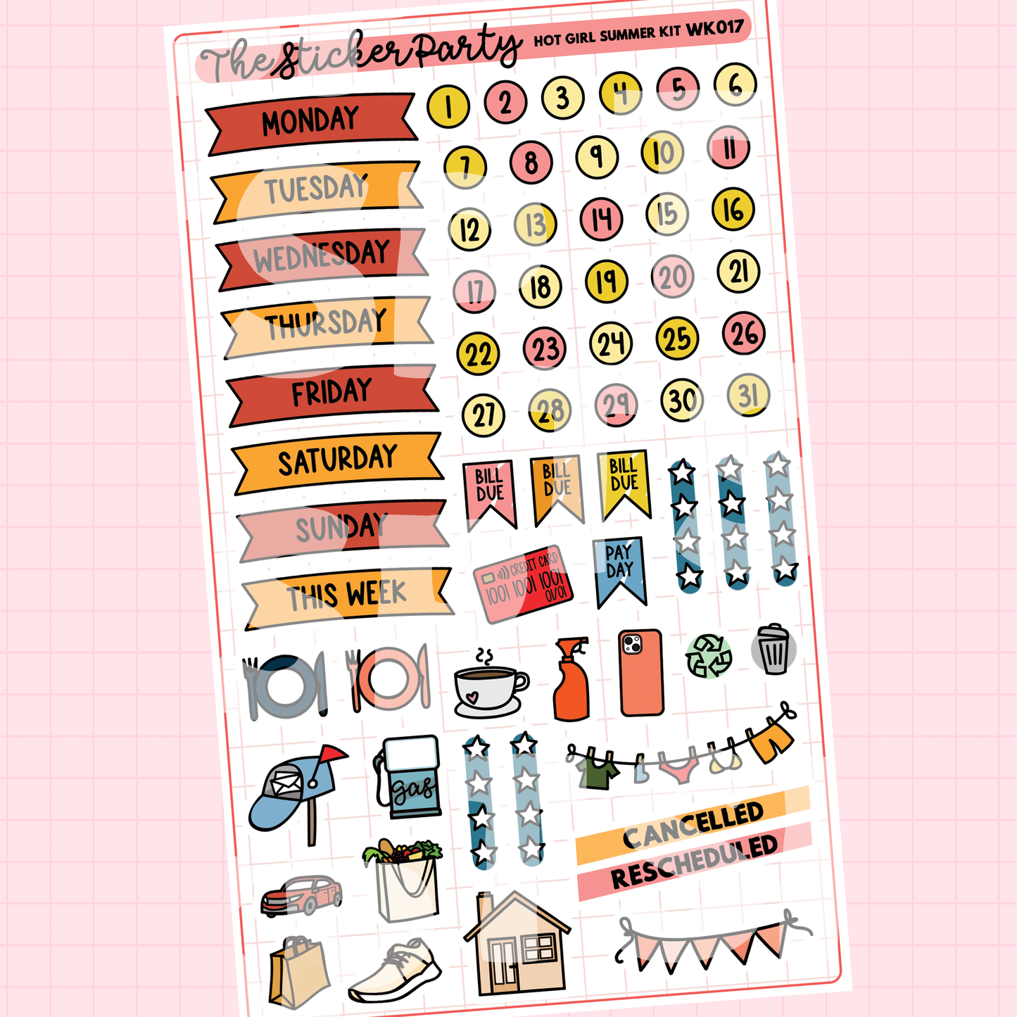 Hot Girl Summer Journaling Sticker Kit