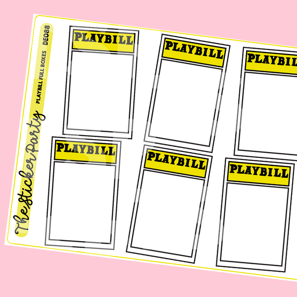 Playbill Full box Planner Stickers Playbill Stickers