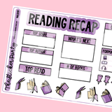 Purple Reading Recap Planner Stickers