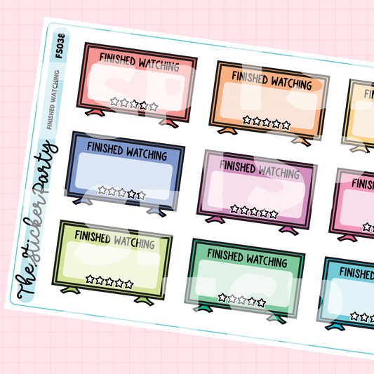 Finished Watching Planner Stickers | TV Show Tracker & Rating Stickers for Planners