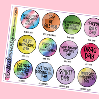 LGBTQIA+ Awareness Days Planner Stickers