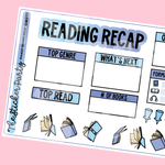 Blue Reading Recap Planner Stickers