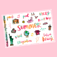 Summer Quotes & Deco Amy Tangerine Collab Planner Stickers | 2 Pages