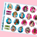 BBUS Season 25 Cast Doodles TV Show Planner Stickers #BB25