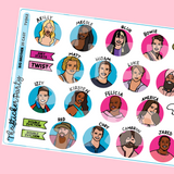 BBUS Season 25 Cast Doodles TV Show Planner Stickers #BB25