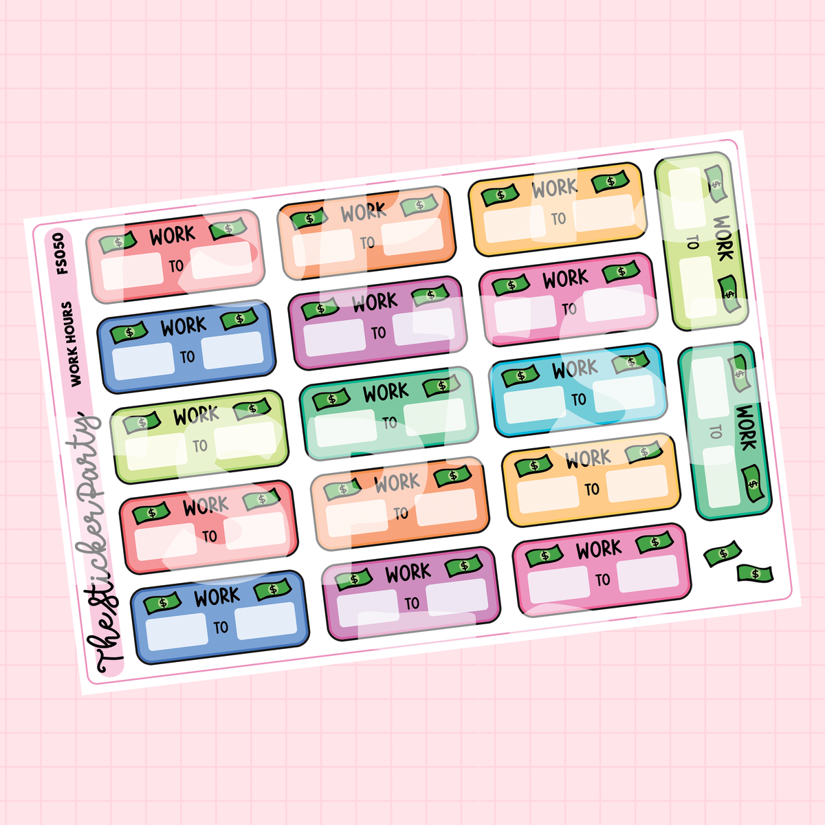 Work Hours/Shift Tracker Planner Stickers