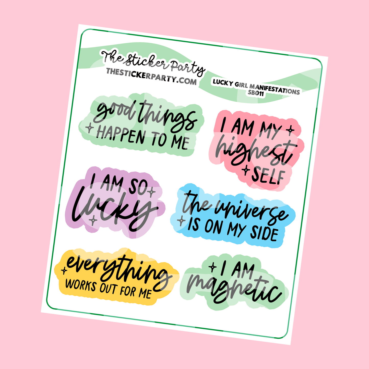 Lucky Girl Manifestation Planner Stickers