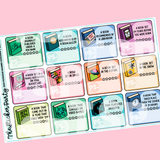 2024 Pop Sugar Reading Challenge Planner Stickers