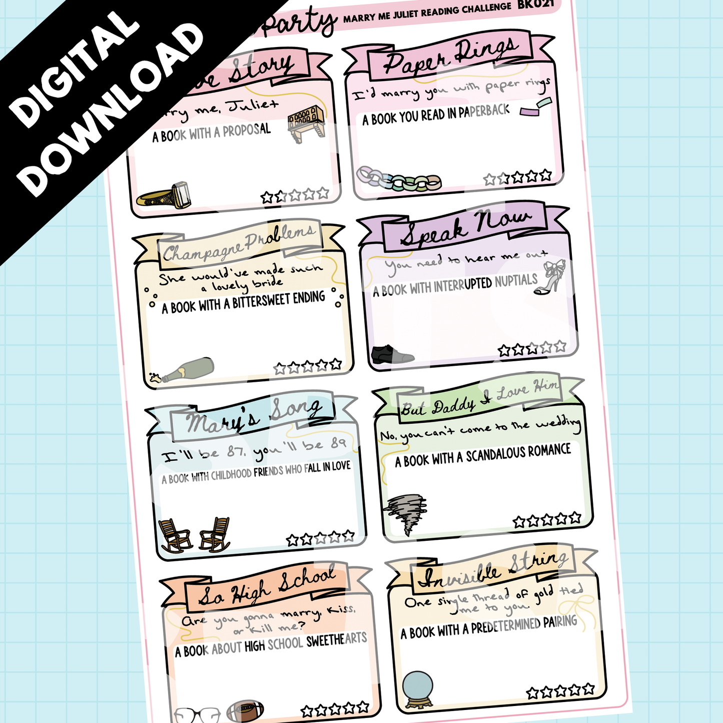 DIGITAL PNG 2026 Taylor Swift Reading Challenge | Marry Me, Juliet Challenge