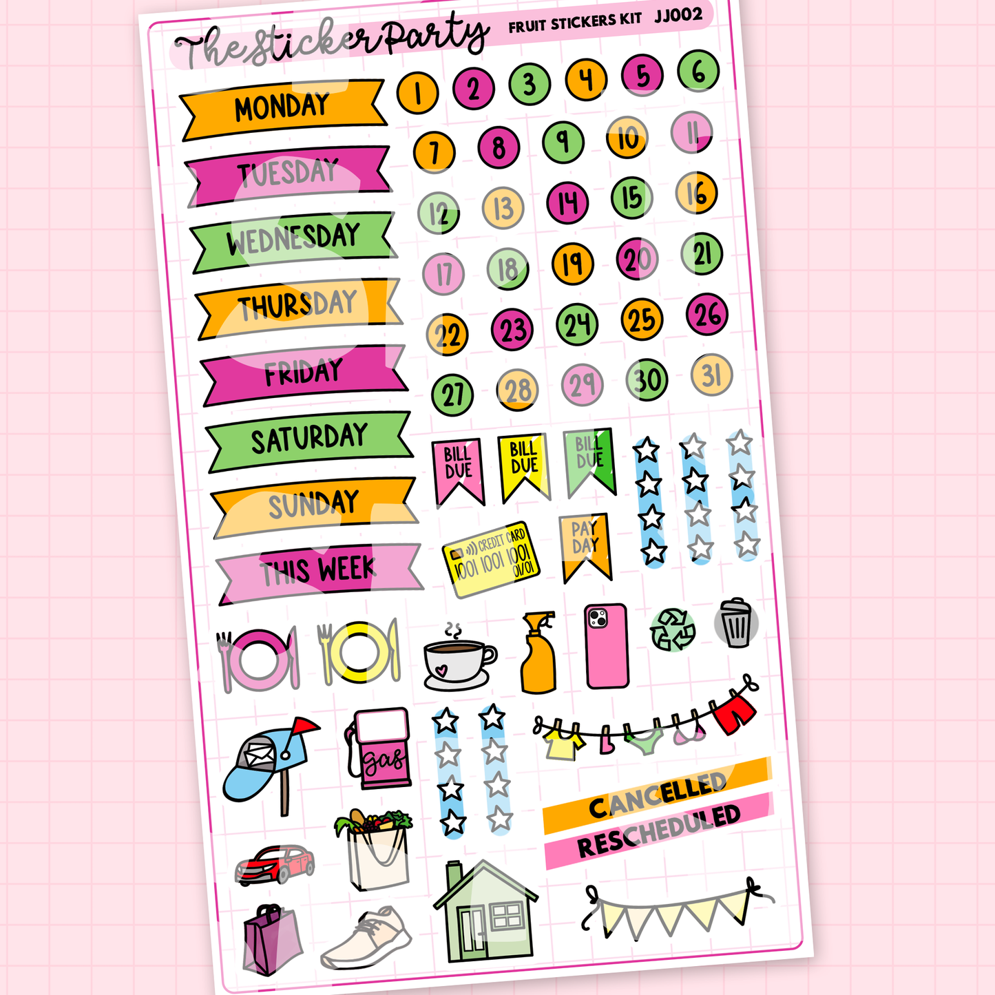 Fruit Stickers Weekly Sticker Kit