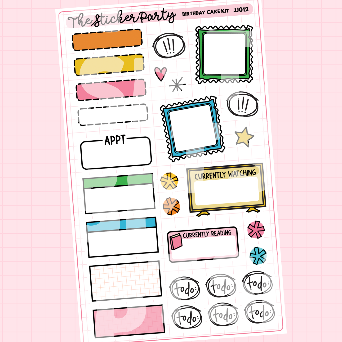 Birthday Cake Weekly Sticker Kit