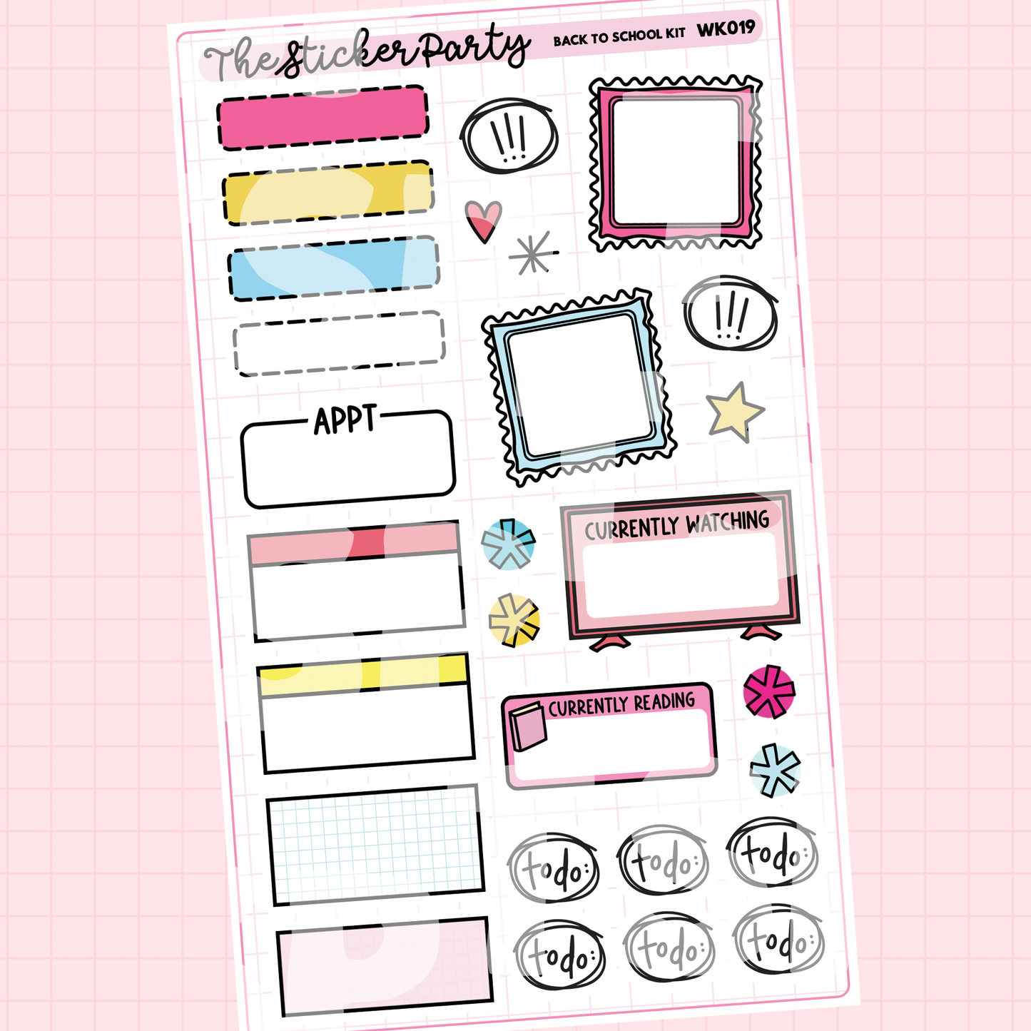 Back To School Weekly Sticker Kit