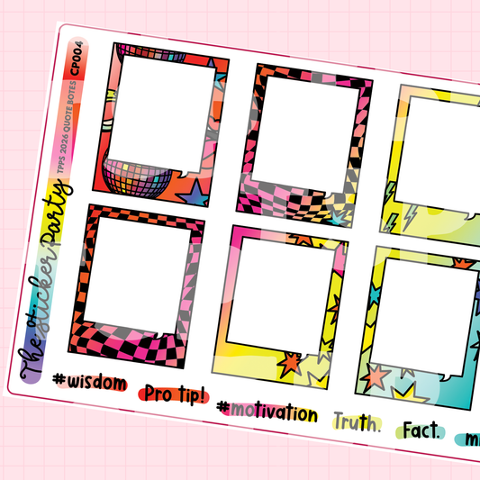 TPPS 2026 QUOTE BOX Sticker Sheet | The Planner Party Summit