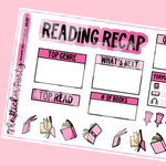 Pink Reading Recap Planner Stickers